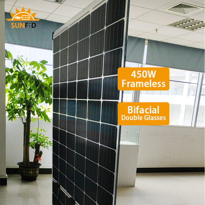 住宅のエネルギー蓄積 システムのための450W Framelessモノクリスタル太陽電池パネルBifacial 10BB