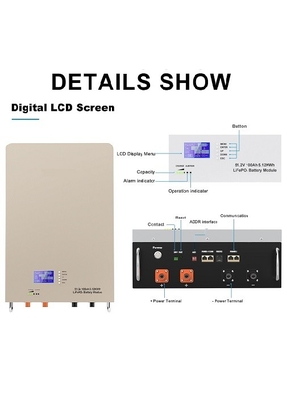 壁に取り付けられたLiFePO4 Powerwallのリチウム電池48V 100ah 5KWh