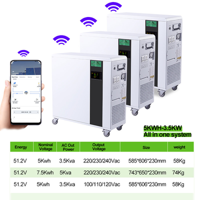 7.5KWH 1リチウム電池の住宅のエネルギー蓄積 システム5KWHすべて